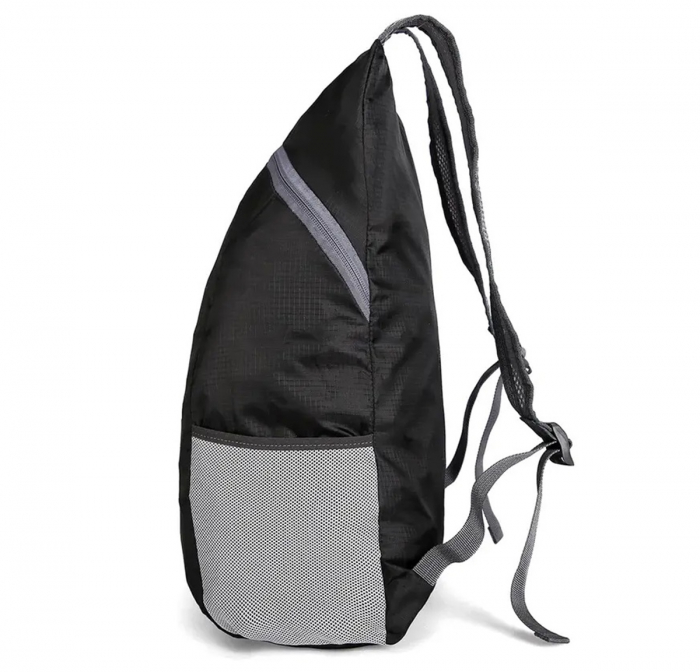 Rucsac de cumparaturi foarte usor, Cracos, capacitate 20 litri, pliabil cu husa inclusa, negru [4]