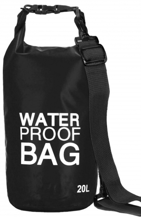 Rucsac impermeabil DryBag Tecos 20L negru pentru drumeții și sporturi nautice [1]