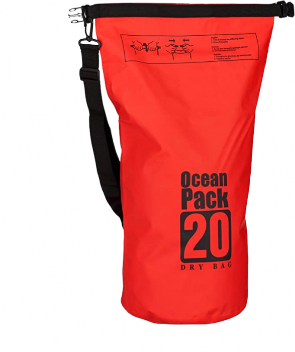 Rucsac impermeabil de tip drybag, Tecos, capacitate 20 L, roșu, pentru activități de exterior [2]