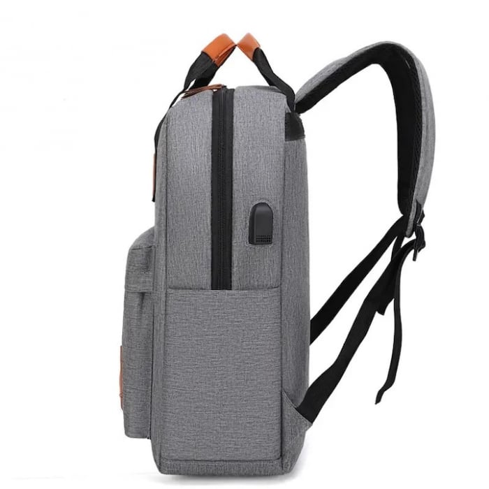 Rucsac multifunctional Cracos®, 15", 3 piese, rucsac, borseta de umar, plic, 30x12x42 centimetri, ideal pentru activitati cotidiene, gri [6]