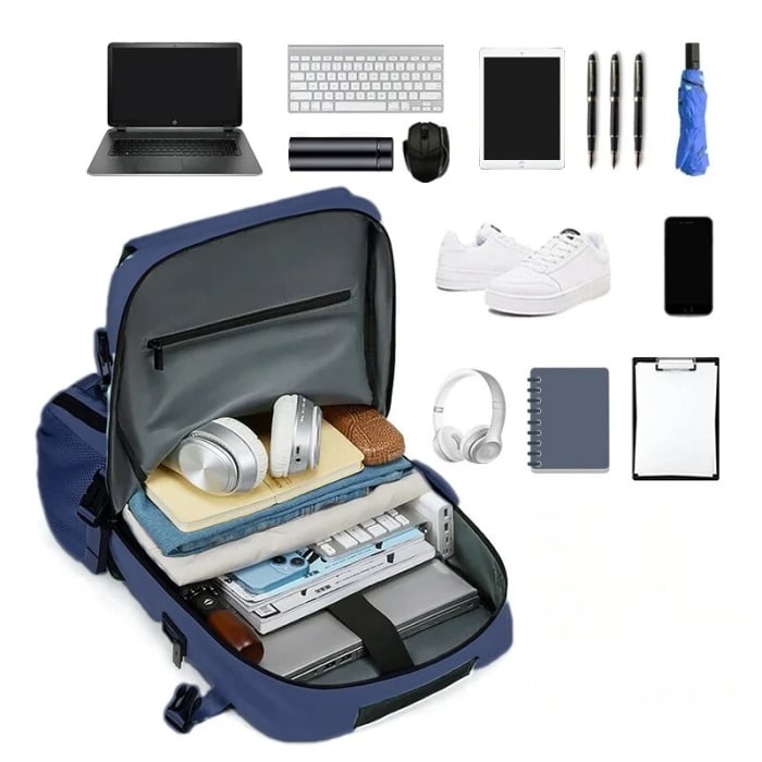 Rucsac multifuncțional Cracos albastru, 40L – impermeabil cu compartiment pentru încălțăminte și antifurt [5]