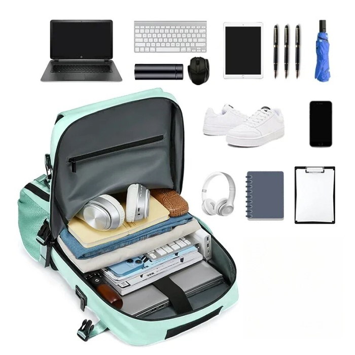 Rucsac multifuncțional Cracos turcoaz, 40L – impermeabil cu compartiment pentru încălțăminte și antifurt [5]