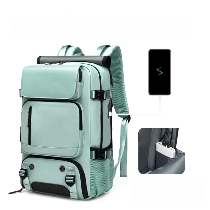 Rucsac multifuncțional Cracos turcoaz, 40L – impermeabil cu compartiment pentru încălțăminte și antifurt [3]