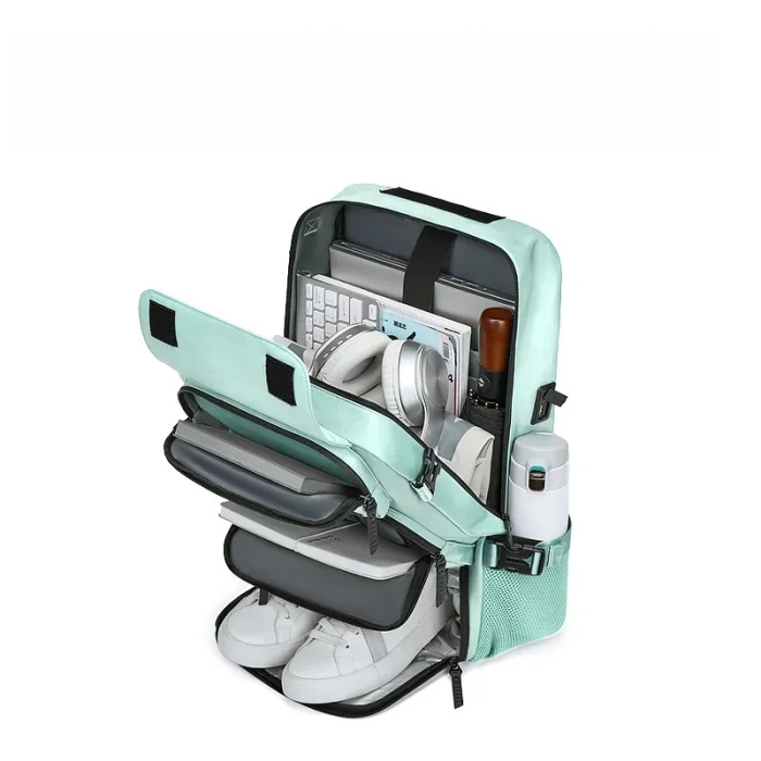 Rucsac multifuncțional Cracos turcoaz, 40L – impermeabil cu compartiment pentru încălțăminte și antifurt [4]