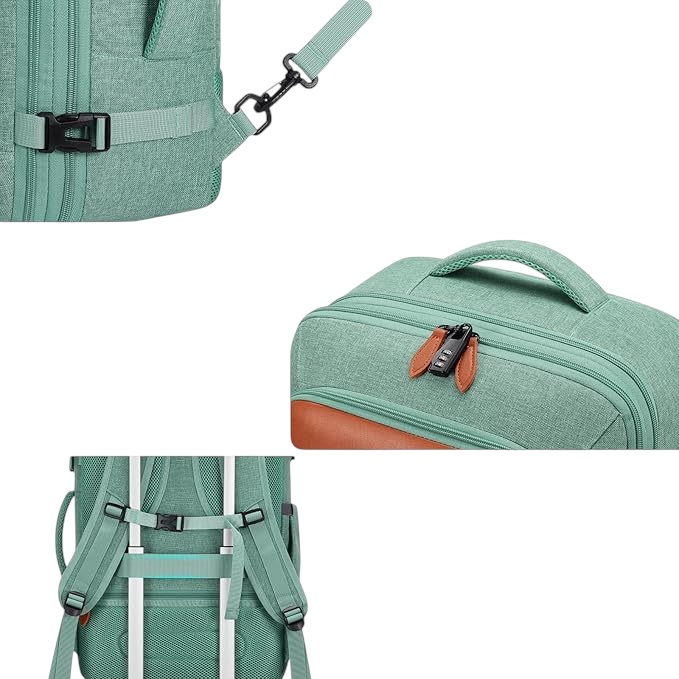 Rucsac Multifuncțional Cracos – Verde cu Accente Maro, 36-55L [4]