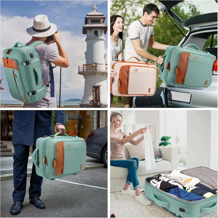 Rucsac Multifuncțional Cracos – Verde cu Accente Maro, 36-55L [5]