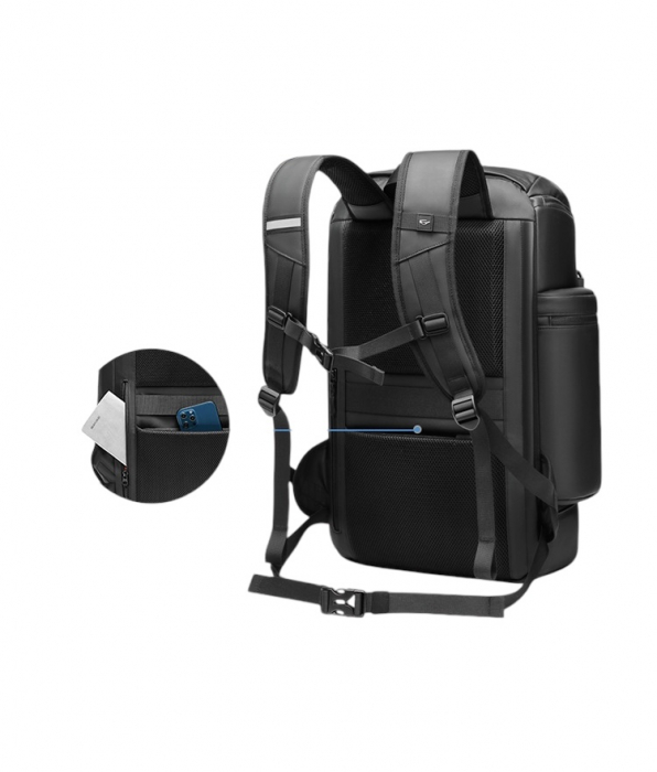 Rucsac Multifuncțional Premium Cracos, 30L, Negru – Port USB, Compartimente Laptop & Încălțăminte [3]