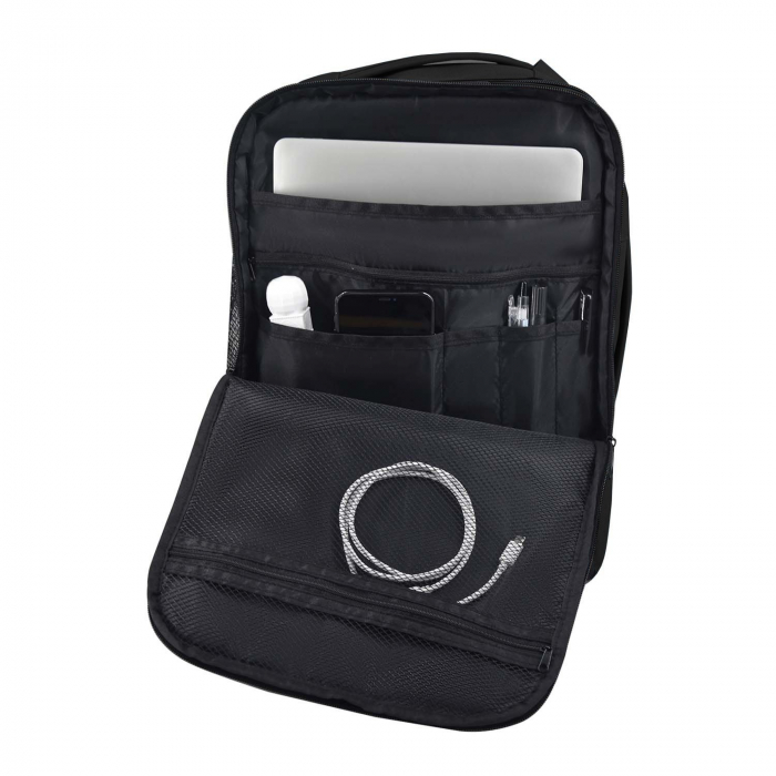 Rucsac pentru calatorii, CabinFly Bellanca 40x30x15 cm Rucsac, Dimensiunea articolului personal de LOT, Finnair, SAS, Turkish Airlines Negru [4]