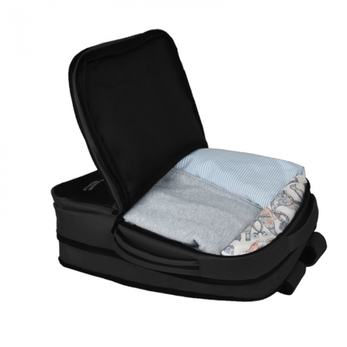 Rucsac pentru calatorii CabinFly Bellanca, poliester, negru, 40x30x10cm, extensibil pana la 40x30x15 cm, ideal ca bagaj de mana Lufthansa sau AirFrance [2]