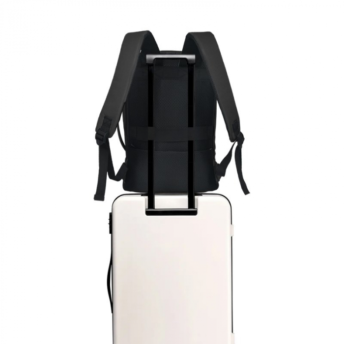 Rucsac pentru calatorii CabinFly Bellanca, poliester, negru, 40x30x10cm, extensibil pana la 40x30x15 cm, ideal ca bagaj de mana Lufthansa sau AirFrance [8]