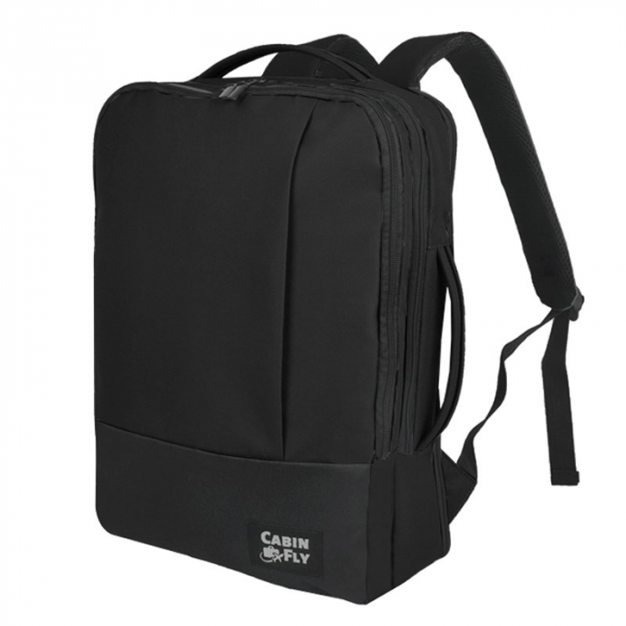 Rucsac pentru calatorii CabinFly Bellanca, poliester, negru, 40x30x10cm, extensibil pana la 40x30x15 cm, ideal ca bagaj de mana Lufthansa sau AirFrance [1]