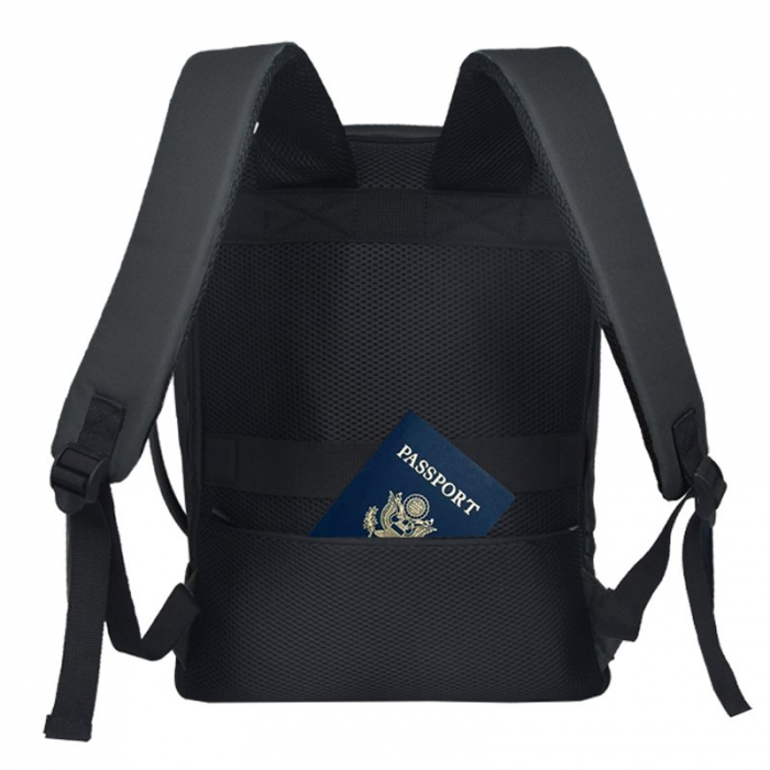 Rucsac pentru calatorii CabinFly Bellanca, poliester, negru, 40x30x10cm, extensibil pana la 40x30x15 cm, ideal ca bagaj de mana Lufthansa sau AirFrance [7]