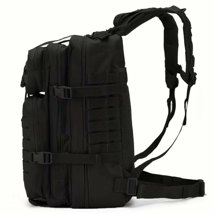 Rucsac tactic militar Cracos 45L negru 55x30x26 cm cu sistem MOLLE si compartimente multiple [3]