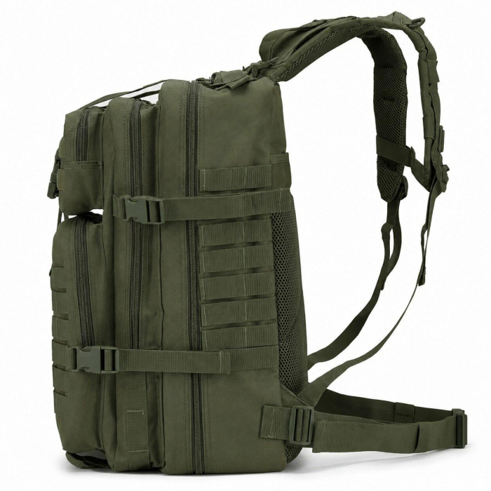 Rucsac tactic militar Cracos 45L verde 55x30x26 cm cu sistem MOLLE si compartimente multiple [3]