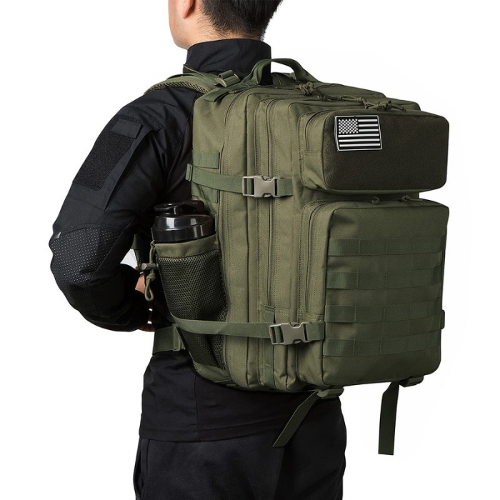 Rucsac tactic militar Cracos 45L verde 55x30x26 cm cu sistem MOLLE si compartimente multiple [5]