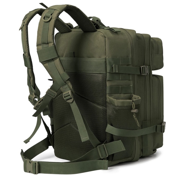 Rucsac tactic militar Cracos 45L verde 55x30x26 cm cu sistem MOLLE si compartimente multiple [4]