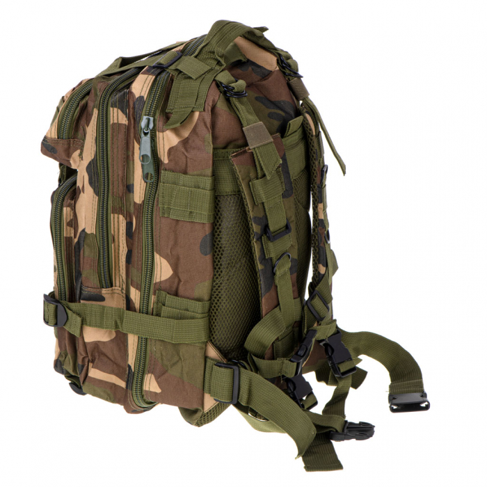 Rucsac tactic militar, Cracos®, dimensiuni 45x22.5x21.5cm, verde camuflaj, ideal pentru drumetii, activitati in natura sau expeditii [3]