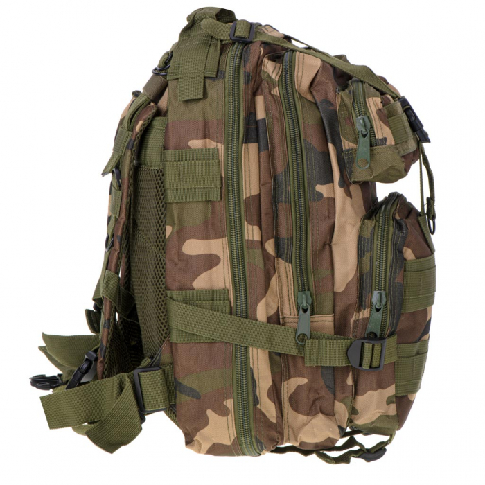 Rucsac tactic militar, Cracos®, dimensiuni 45x22.5x21.5cm, verde camuflaj, ideal pentru drumetii, activitati in natura sau expeditii [5]