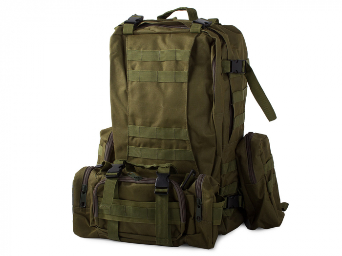 Rucsac tactic militar, Cracos®, dimensiuni 50x55x20cm, 45L, verde, ideal pentru drumetii, activitati in natura sau expeditii [2]