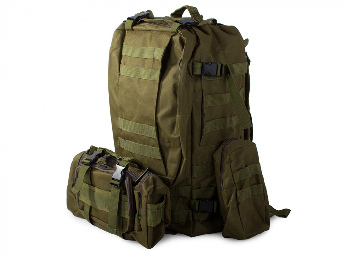 Rucsac tactic militar, Cracos®, dimensiuni 50x55x20cm, 45L, verde, ideal pentru drumetii, activitati in natura sau expeditii [3]