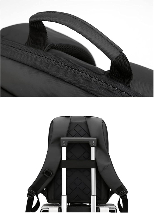 Rucsac Ultraslim Laptop Cracos Negru 40x29x10 cm 24L Rezistent la Apă [9]