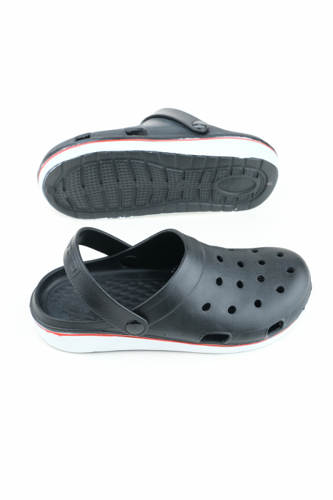 Saboti de gradina sau medicali pentru bărbați, Tecos, din material EVA, negri, marime 41, cu gauri pentru circulatia aerului, foarte usori, 26.5 centimetri [7]