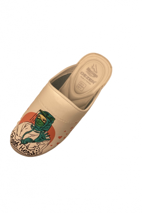 Saboti medicali, albi cu imprimeu medical, marime 36 [3]