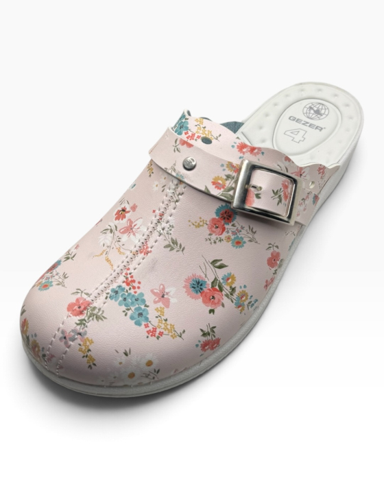 Saboți medicali sanitari roz cu imprimeu floral cu absorbția șocurilor [2]