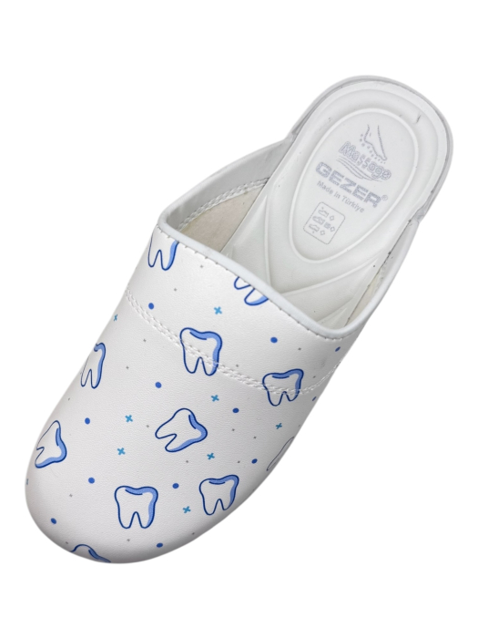 saboti medicali dama imprimeu dentist piele ecologica alb [4]