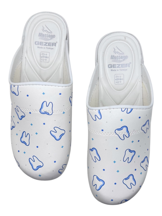 saboti medicali dama imprimeu dentist piele ecologica alb [6]