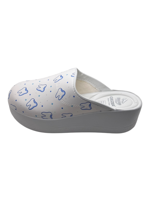 saboti medicali dama imprimeu dentist piele ecologica alb [2]