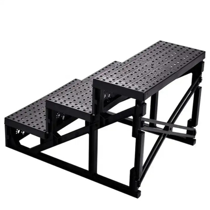 Scara pentru animale de companie, caini sau pisici, 3 trepte, dimensiune 45x35x31.5 centimetri, gri, cadru plastic rezistent [4]