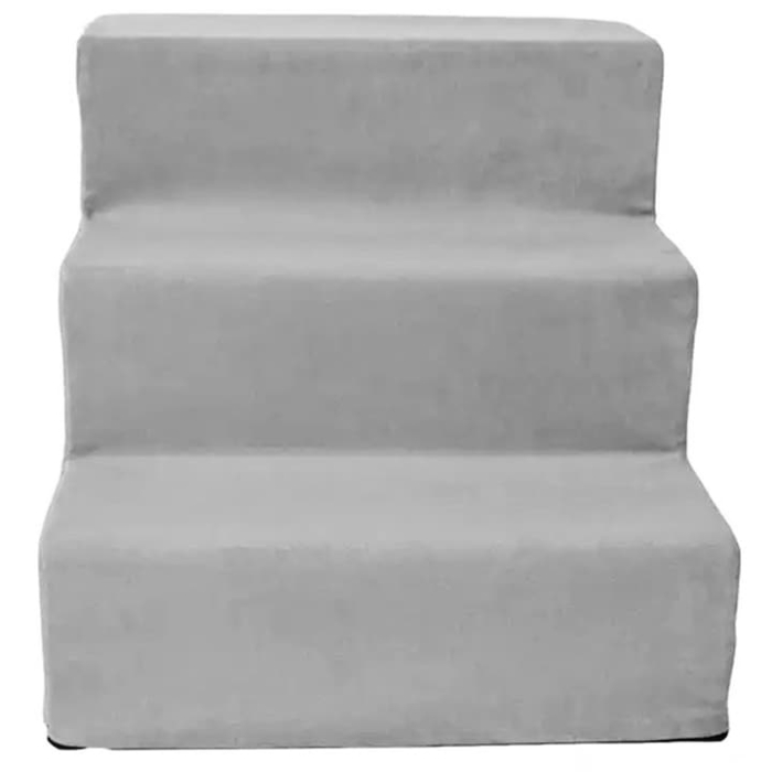 Scara pentru animale de companie, caini sau pisici, 3 trepte, dimensiune 45x35x31.5 centimetri, gri, cadru plastic rezistent [2]