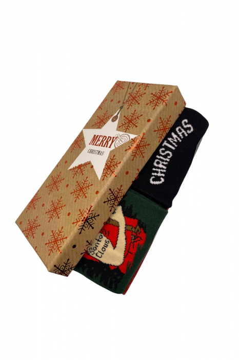 Set 2 Perechi Sosete Multicolore cu Model de Craciun, marime 41-44, 2 modele 41-44 [3]
