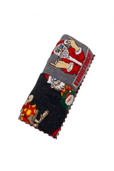 Set 2 Perechi Sosete Multicolore cu Model de Craciun, marime 41-44, 2 modele [2]