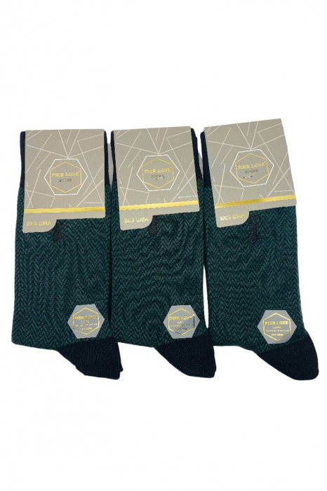 Set 6 perechi sosete din bumbac pentru barbati, gri si verde inchis, marimi 41-44 [2]
