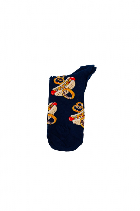 Set 4 perechi sosete din bumbac pentru barbati, multicolore imprime feluri de mancare, marimi 41-44 [5]