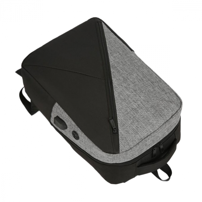 Set calatorie, rucsac, geanta si plic pentru adulti, 3 in 1, cablu USB, rezistent la apa, 2 culori, gri si negru [6]