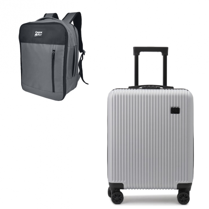 Set CabinFly Ryanair Priority – Troller și Rucsac Gri 55x40x20 cm [1]