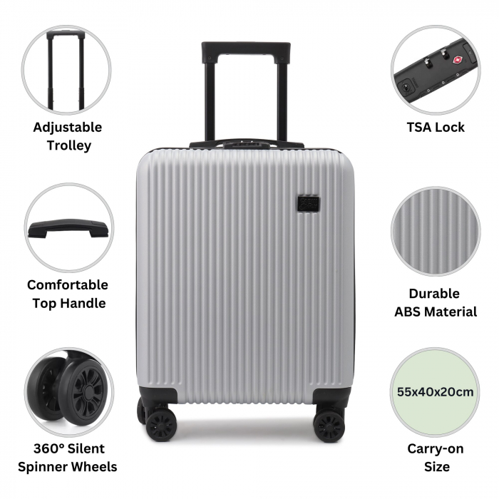 Set CabinFly Ryanair Priority – Troller și Rucsac Gri 55x40x20 cm [5]