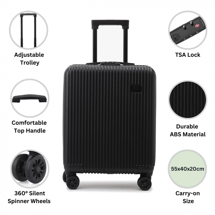 Set CabinFly Ryanair Priority – Troller și Rucsac Negru 55x40x20 + 40x30x20 [5]