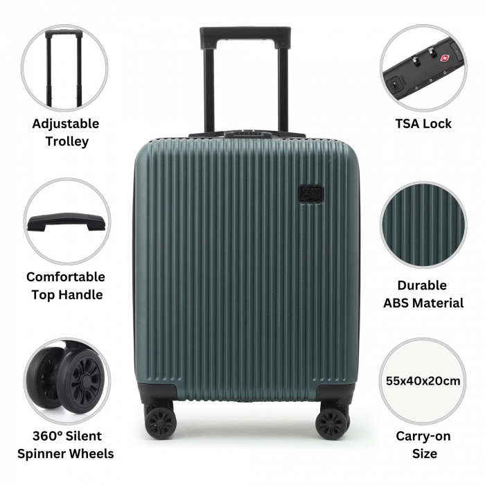 Set CabinFly Ryanair Priority – Troller 55x40x20 + Rucsac 40x30x20 Verde [4]