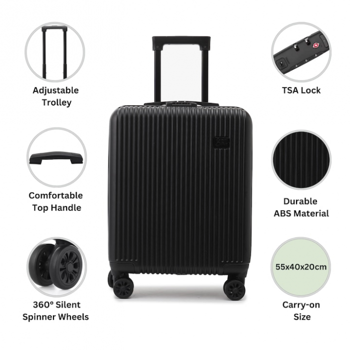 Set Călătorie CabinFly pentru Ryanair Priority – Troler & Rucsac Negru [2]