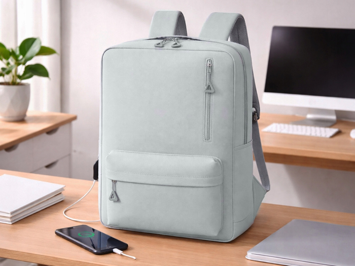 Set călătorie Cracos albastru cu rucsac laptop USB și trusă cosmetică 9 piese [3]
