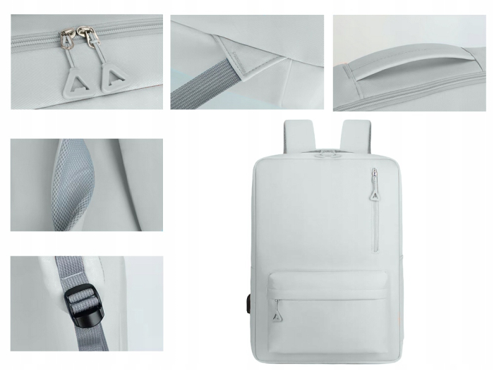 Set călătorie Cracos albastru cu rucsac laptop USB și trusă cosmetică 9 piese [9]