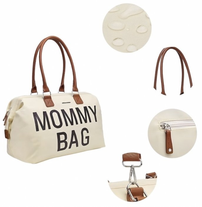 Set de voiaj Mommy Bag, Cracos®, 3 genti special concepute si adaptate pentru mamici si bebelusi, material rezistent la apa, buzunare termice si cu protectie, multifunctionala [3]