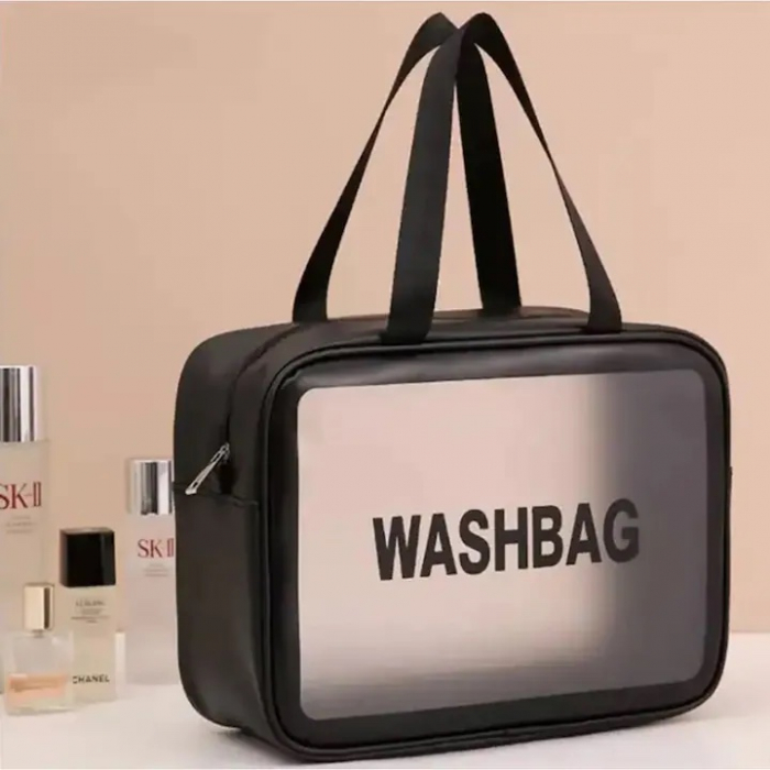 Set genti de voiaj pentru cosmetice, Tecos, 3 dimensiuni diferite, impermeabile, negru [5]