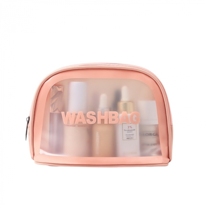 Set genti de voiaj pentru cosmetice, Tecos®, 6 dimensiuni diferite, impermeabile, roz [13]