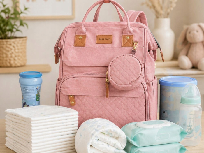 Set mamă și bebe Cracos MommyBag cu pătuț pliabil și gentuțe organizatoare impermeabile [17]