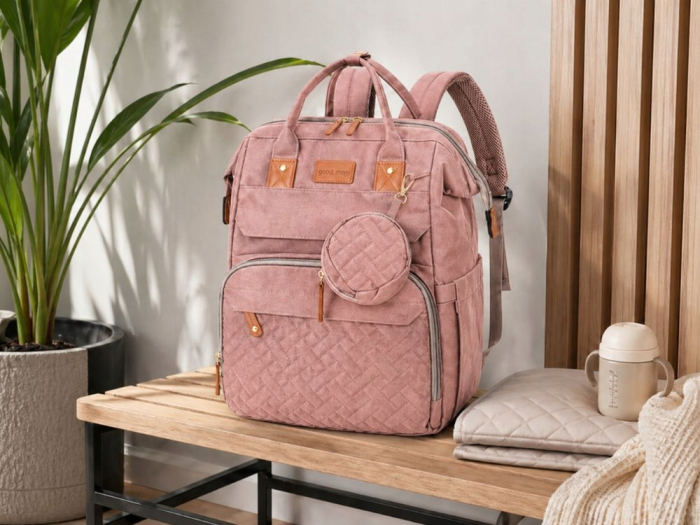 Set mamă și bebe Cracos MommyBag cu pătuț pliabil și gentuțe organizatoare impermeabile [11]